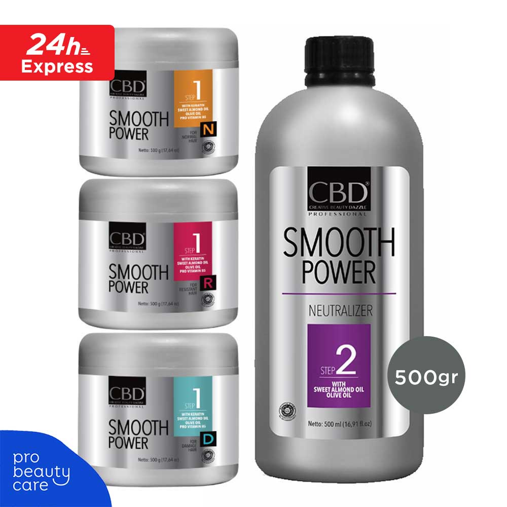 CBD Professional - Smooth Power Step 1 &amp; Step 2 Package - Paket Lengkap Pelurusan Rambut (500ml)