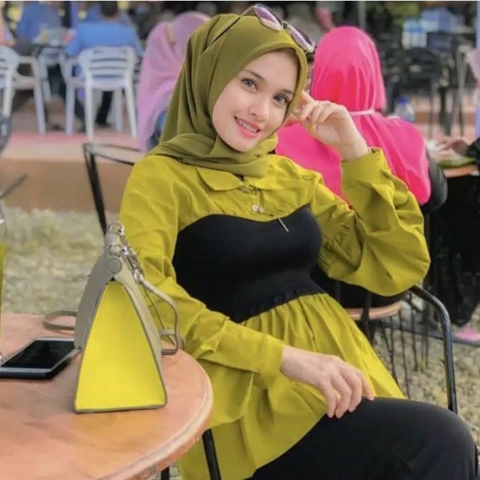 Baju Atasan Wanita Terbaru 2021 Atasan Model Kekinian Atasan Wani BO110 Olive Top Atasan Baju Musli