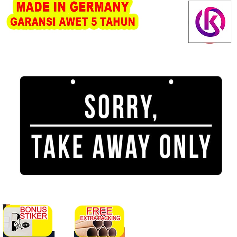 

Grosir Sign Akrilik Take Away Only | Label Sign Take Away Acrylic