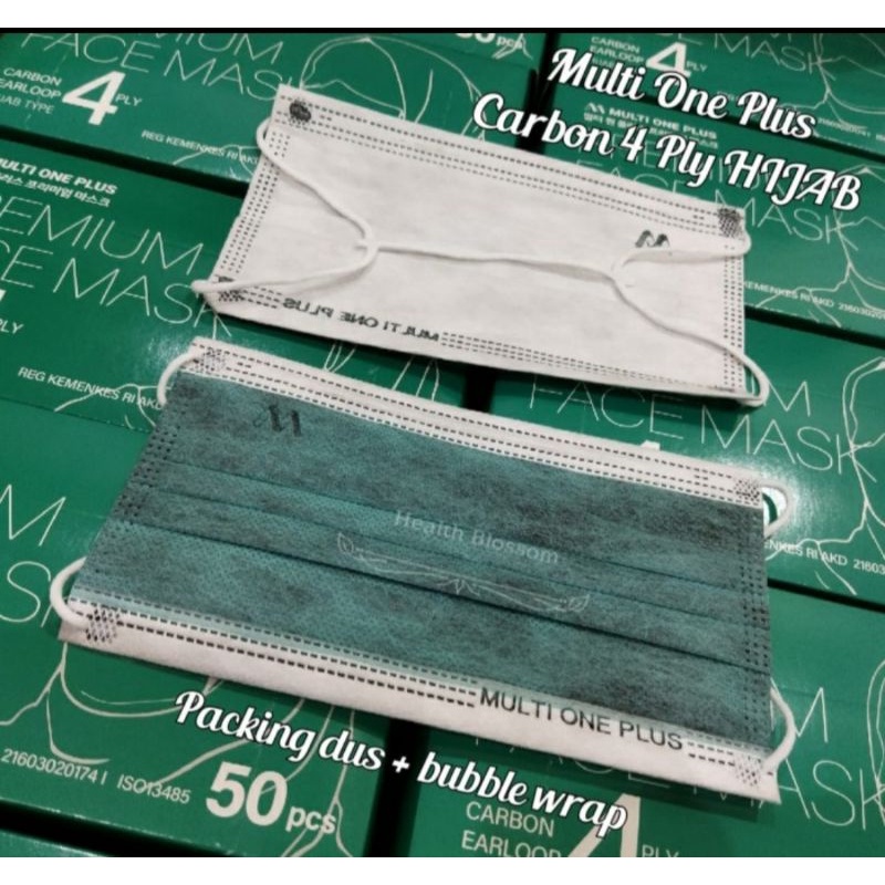 Masker Active Carbon Multi One Plus 4ply Kemenkes AKD 4 ply isi 50pcs ( Polusi Udara &amp; Anti Virus)