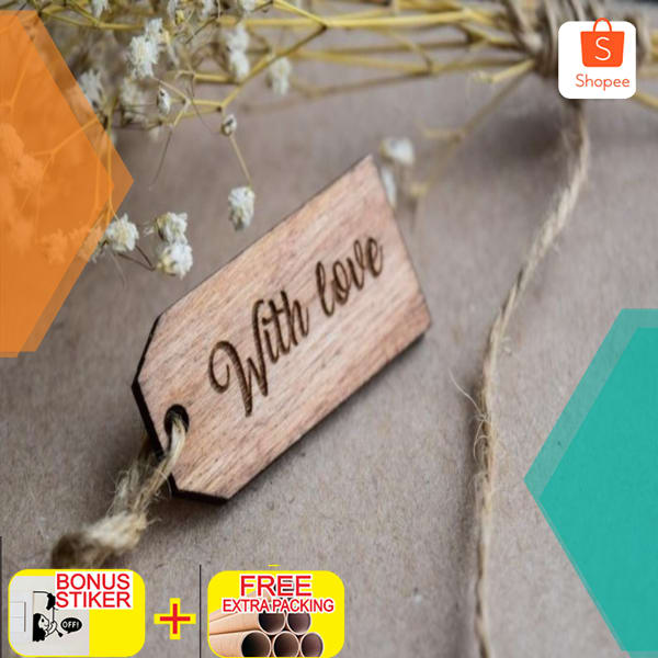 

Label Tag Kayu | Hampers Tag Kayu | 4x2cm | Hiasan Hampers Elegan