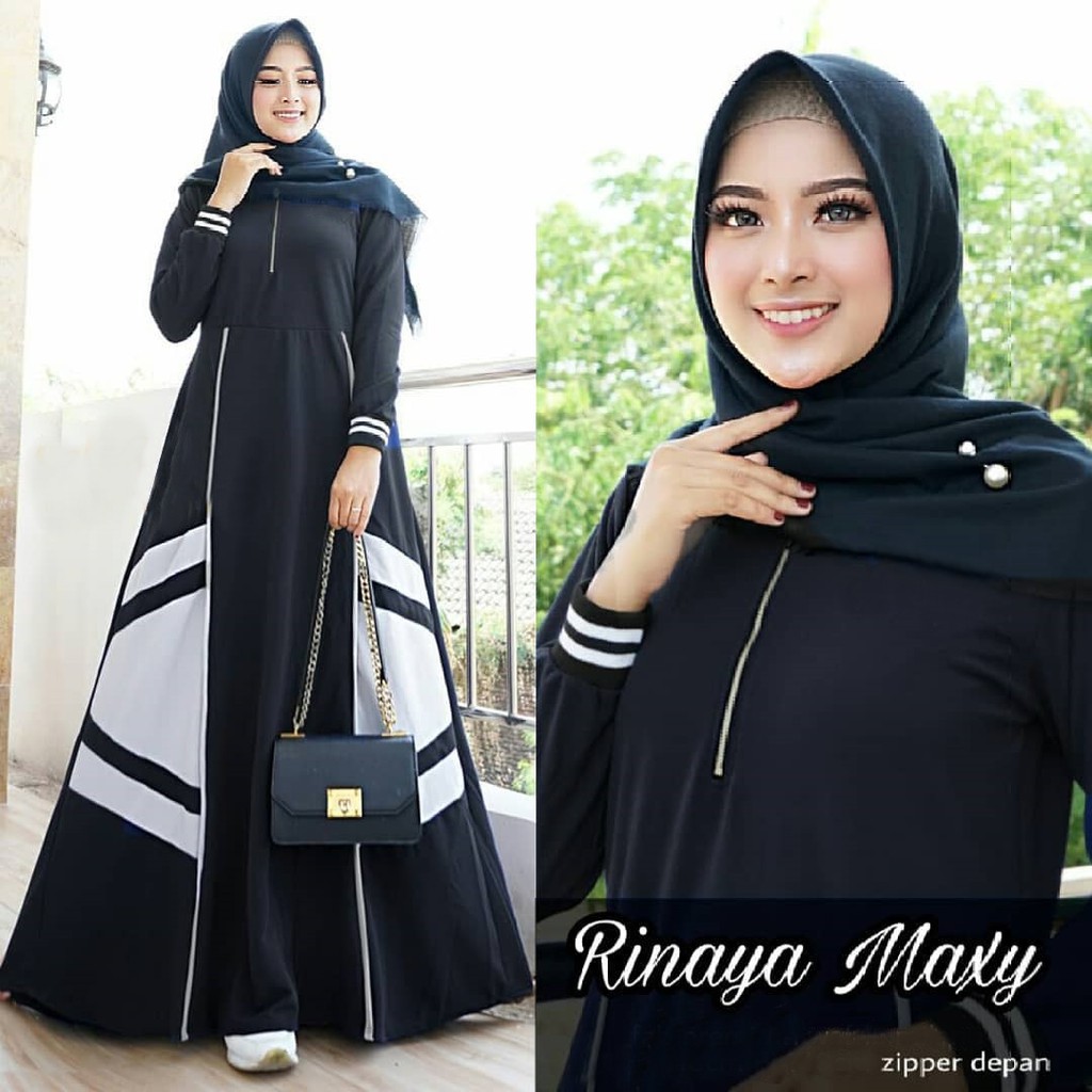 Baju Gamis Ranaya Maxy M L XL-HITAM