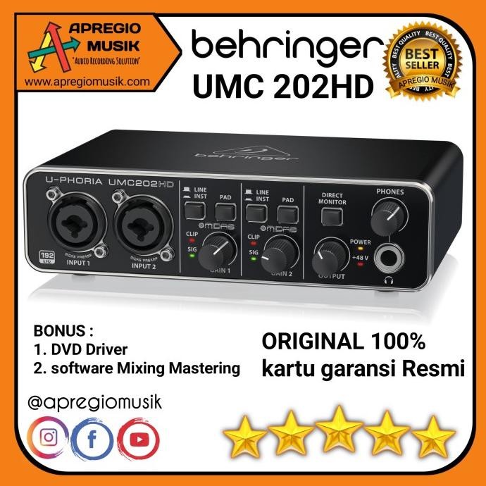 soundcard behringer umc 202 HD umc202hd umc 202hd TERBARU