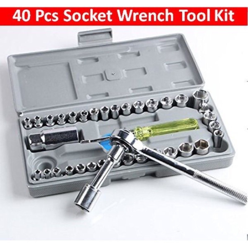 Kunci Sock 40 Pcs Combination Socket Wrench Set - kunci sock 40 in 1