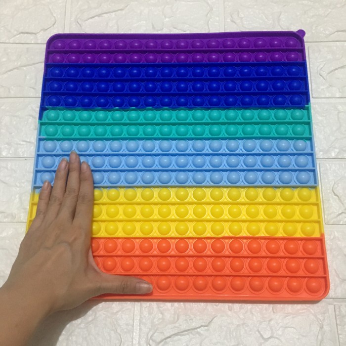 Mainan Fidget POP IT KOTAK JUMBO Rainbow Uk. 31x31 Cm