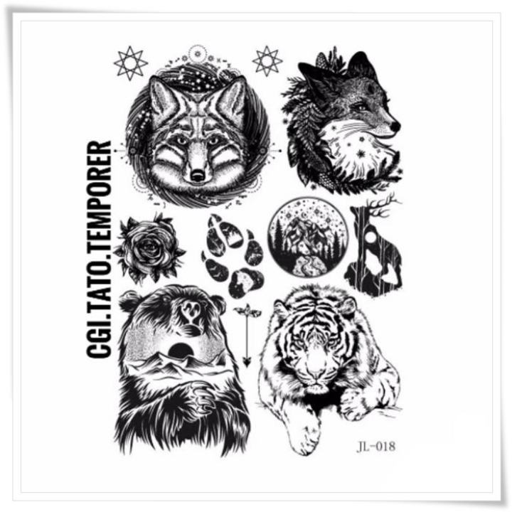 Tato Temporer Tato Temporary JL-018 Harimau Rubah Anti Air Tahan 2-4 HARI TATO BASIC ZARIL TATO