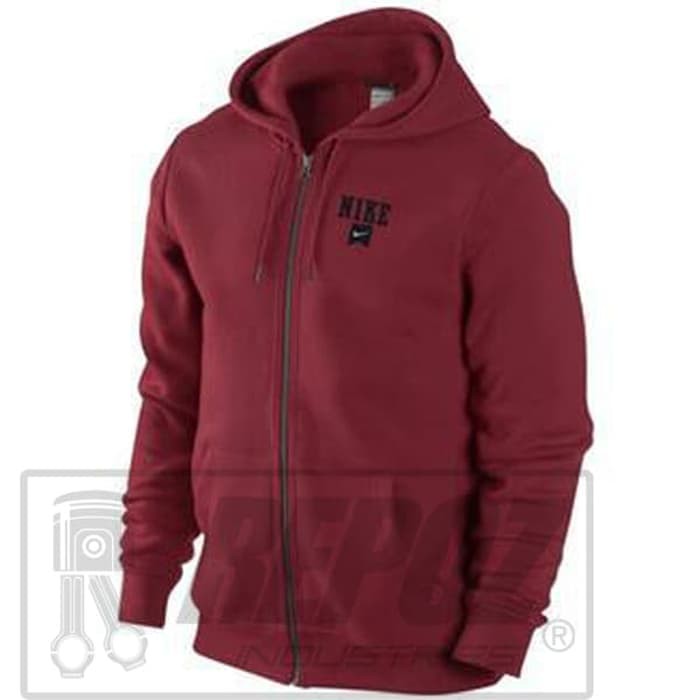 jaket nike merah maroon zipper hoodie nike sweater nike merah maroon