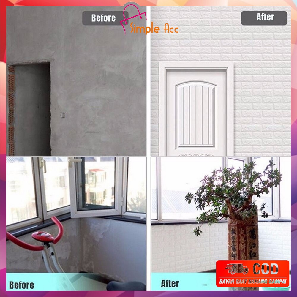 ~COD~ DO-C206 Wallpaper Dinding Foam 3D Kecil Motif Batu Bata/Walpaper Stiker Dinding Dekorasi Kamar-7