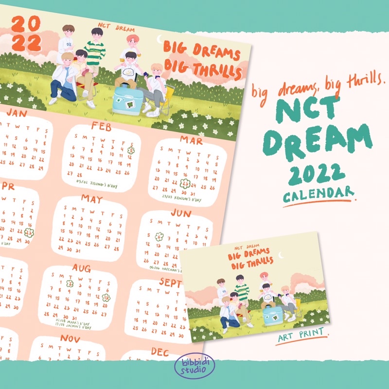 Jual TXT / NCT DREAM / STRAY KIDS / ENHYPEN 2022 Wall Calendar