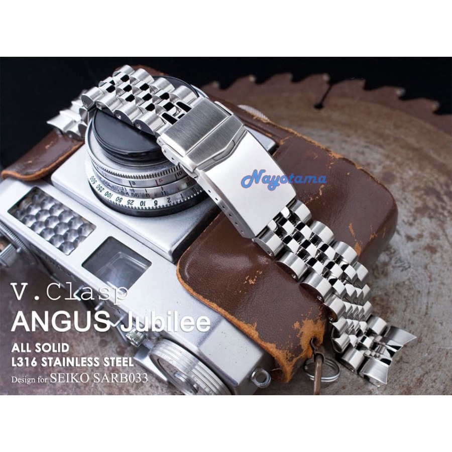 20mm Rantai MILTAT Angus Jubilee for Seiko SARB033 V-clasp Buckle