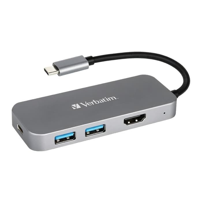 Verbatim Type C Hub with PD 100W - HDMI - USB 3.0 2 Port - 66123 Original