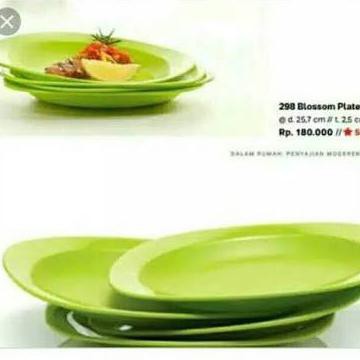 Tupperware Blossom Plate piring makan 1 set tosca