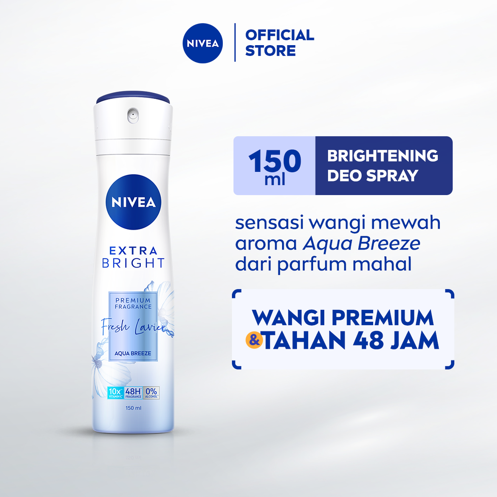 NIVEA Deodorant Spray Extra Bright Premium Fragrance Fresh Lavier 150ml - Deodorant semprot mencerah