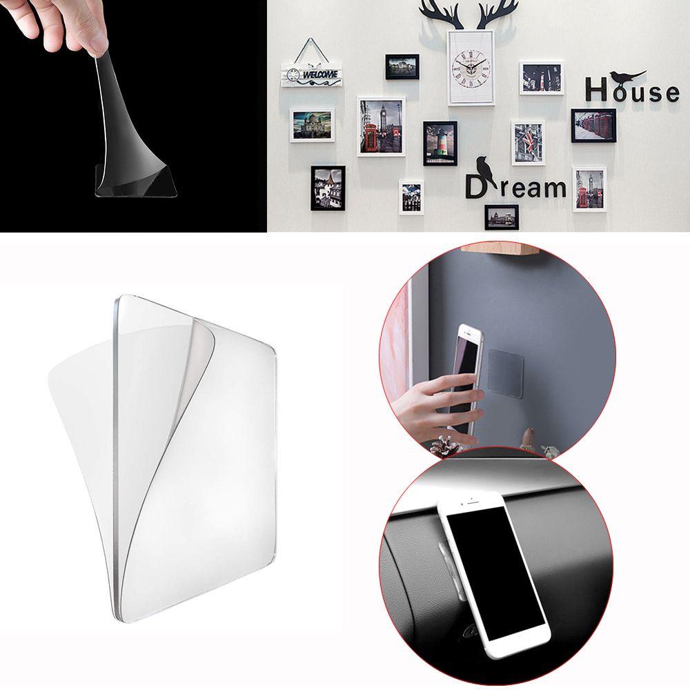 Nanas 10Pcs Stiker Dua Sisi Bantalan Gel Mobil Transparan Seamless Anti Slip Washable Gripping Pad