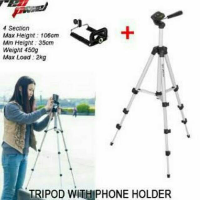 Tripod hp gopro handphone panjang 1m tripot portabel 1 meter plus