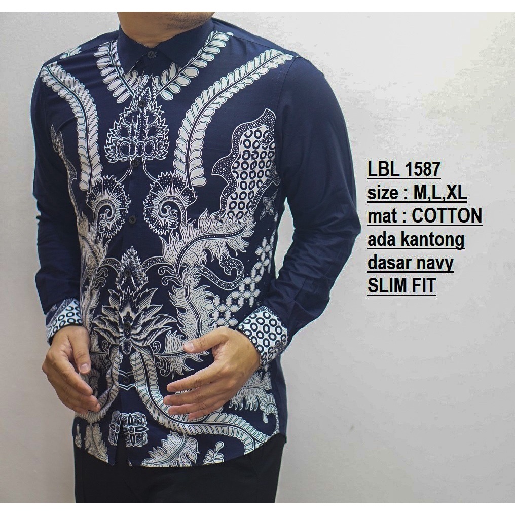 KEMEJA BATIK PRIA BAJU BATIK PRIA KERAH SHANGHAI CBL837