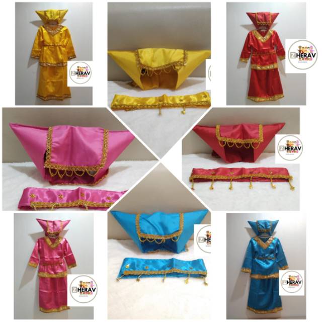 ready stok baju adat pakaian adat busana adat setelan satu set padang anak laki atau  perempuan ukuran S M L XL XXL dewasa