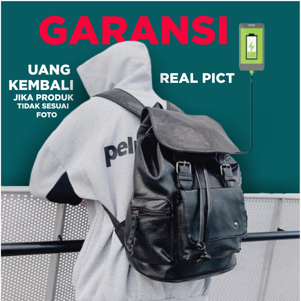 TAS RANSEL KULIT PRIA USB | BACKPACK PRIA KULIT | RANSEL KULIT | TAS PRIA