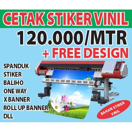 CETAK  STIKER VINYL  TAHAN AIR METERAN