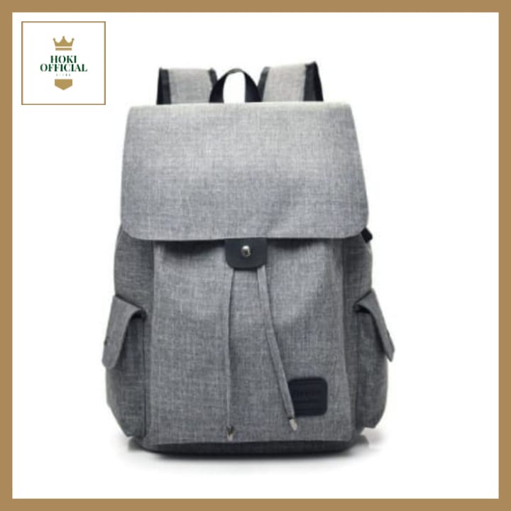 [COD] Tas Cewek Ransel Wanita Hitam Polos Kapasitas Besar Tas Sekolah SMP SMA Kuliah