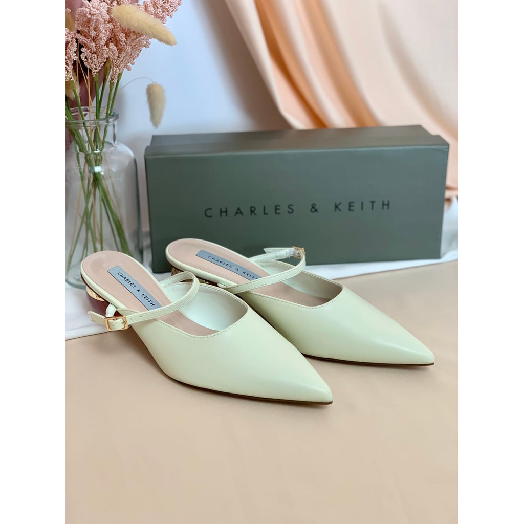 [7.7 Boombastis Sale⚡] - SEPATU WANITA CKS464 SCULPTURAL HEEL POINTED TOE MULES PREMIUM IMPORT