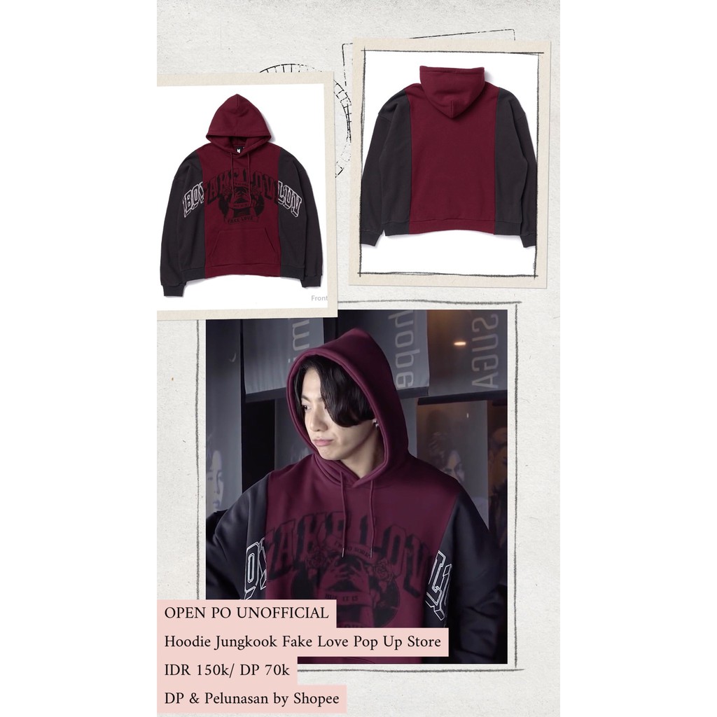 DP - PRE ORDER Unofficial Hoodie JK Fake Love Pop Up Store, Sweater Seokjin Run BTS, Sweater Tae