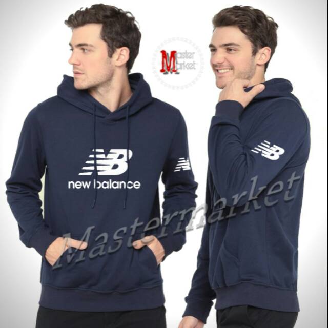 navy blue new balance hoodie