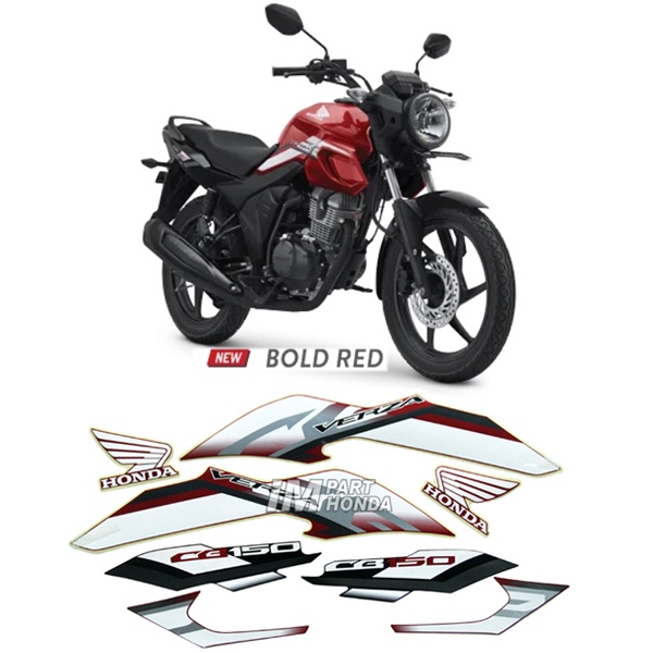 Stiker CB150 Verza CW 2022 Merah Hitam Bold Red