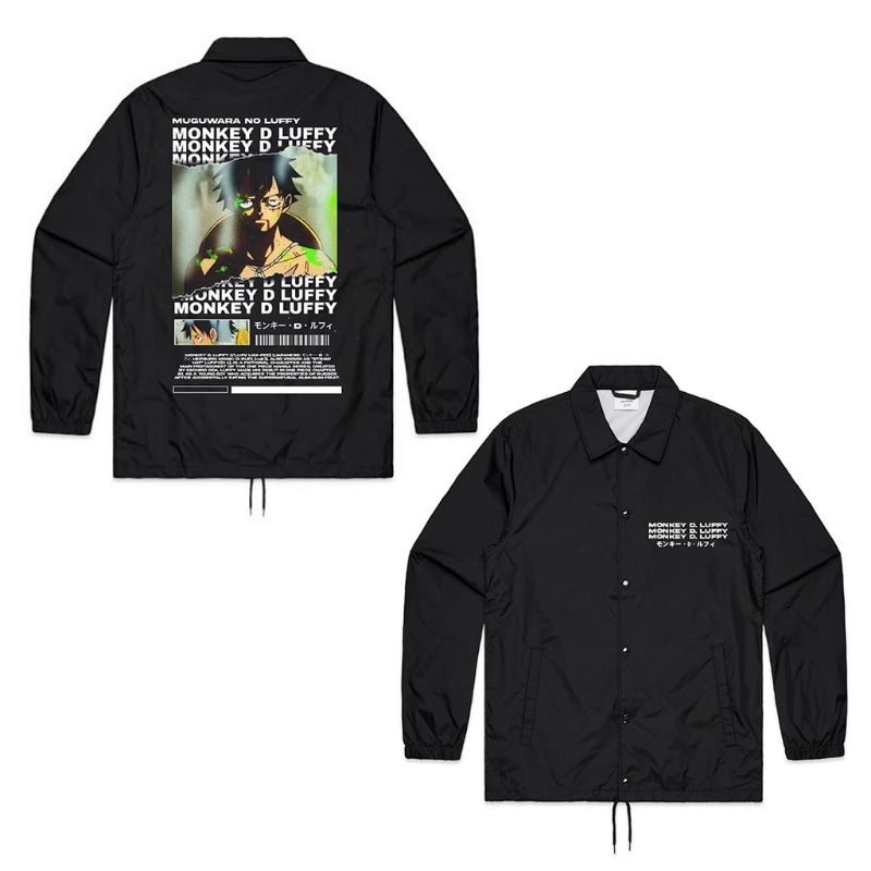 JAKET COACH ANIME ONE PIECE - MONKEY D LUFFY | COACH JAKET ONE PIECE | WINDBREAKER PARASUT JAPAN | w