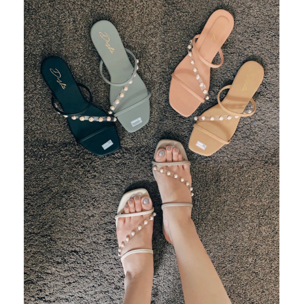 Sadie - Sendal flat wanita teplek keren