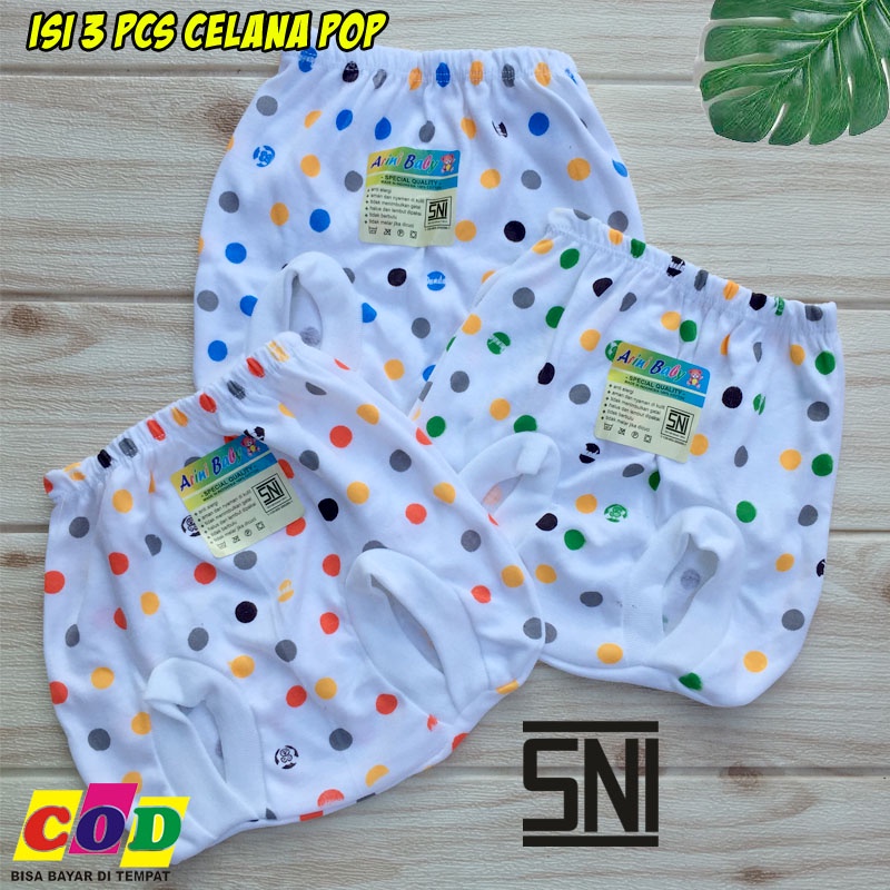 Kualitas Premium - 3 PCS Celana Bayi Baru Lahir Celana POP celana Kacamata SNI Almeera Baby and Kids