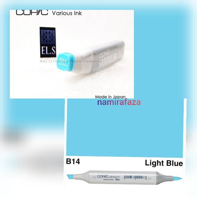 

WAJIB TANYA STOK! COPIC SKETCH MARKER VARIOUS INK COPIC REFILL B14 LIGHT BLUE ( CVI ) ISI REFIL