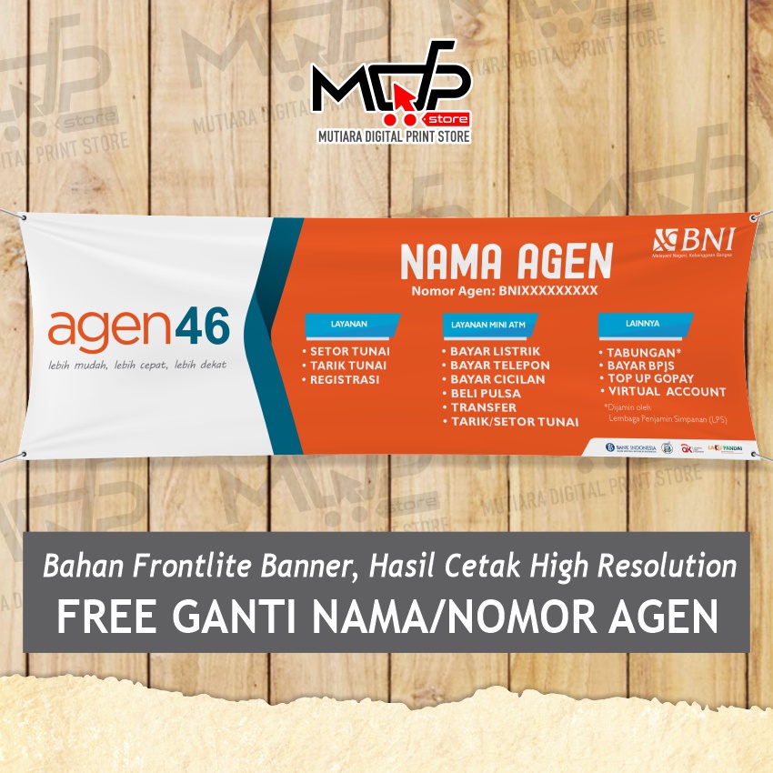SPANDUK AGEN46 6X1 BANNER BANK BNI MDPRINTSTORE