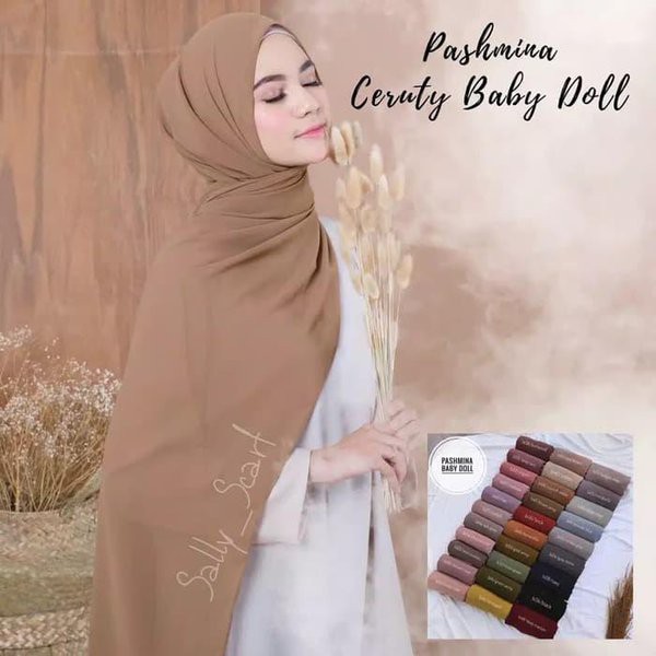 [COD]PASHMINA CERUTY BABY DOLL POLOS/PASHMINA CERUTY INSTAN IMPORT