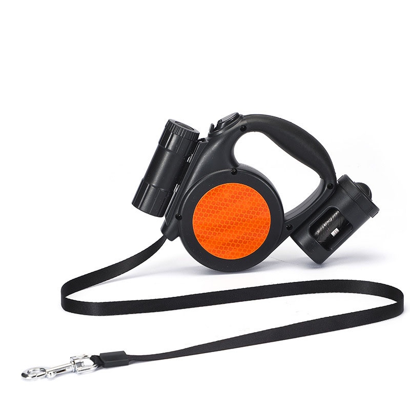 Tali Rantai Teleskopik Otomatis Ukuran Kecil Medium 5m Retractable Glow In The Dark Untuk Anjing