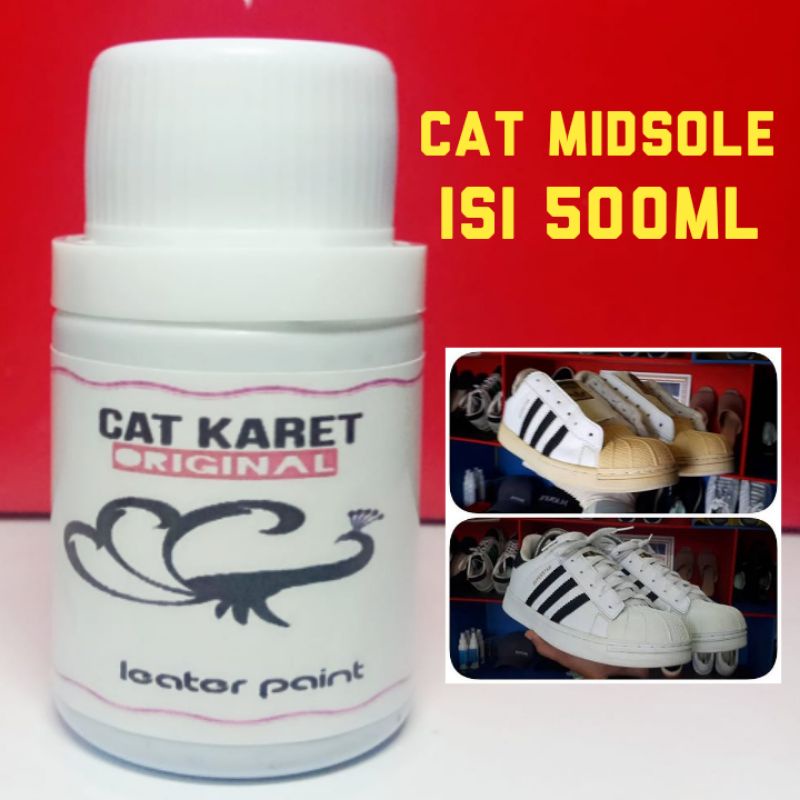 isi 500 ml dan 1 liter Cat Karet untuk bagian Midsol sepatu