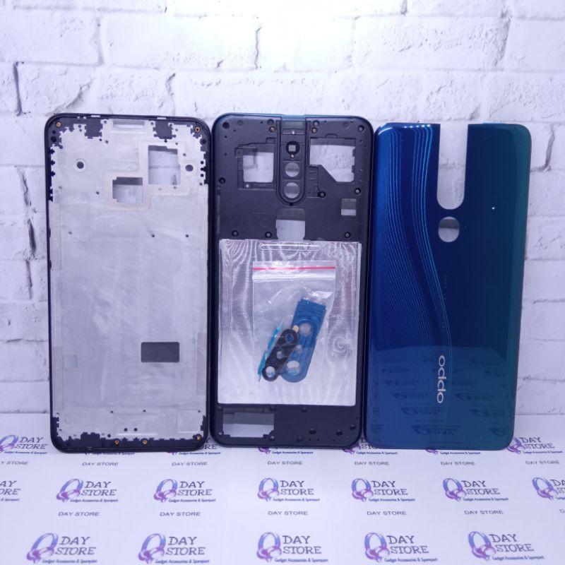 Casing Oppo F11 Pro Fullset Backdoor Bezel Frame Original Backcover Bazel