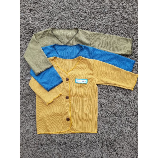 Baju Bayi Polos Lengan Panjang S,M dan L(JUMBO) 6pcs SNI promo 9.9