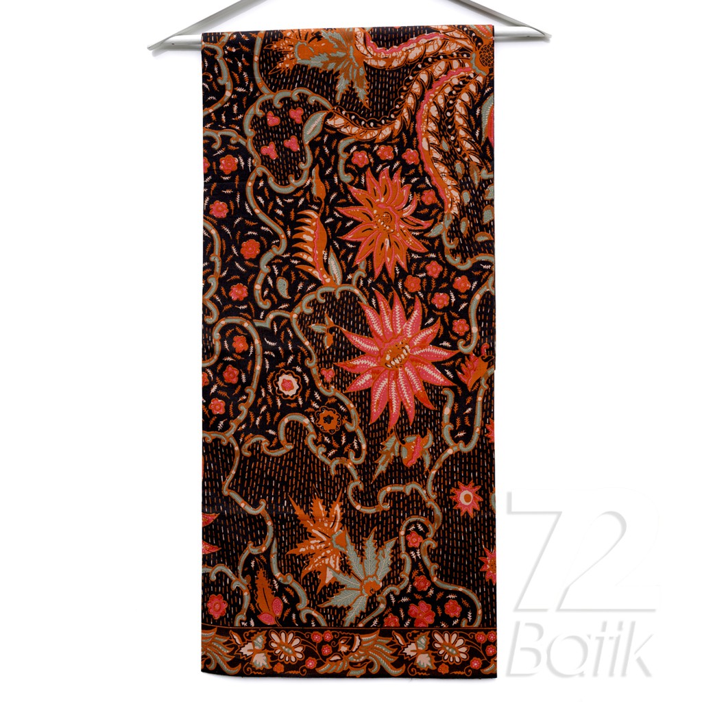 KAIN BATIK PREMIUM Bahan Katun Motif Kembang Warna Hijau Gelap Warna Alam 724803 Cap 72 Jarik Jarit Samping Kebat Panjang Batik Katun Modern Premium Bahan Seragam Batik Pernikahan Kantor Keluarga Murah Kamen Jadi Batik Bali Lembaran