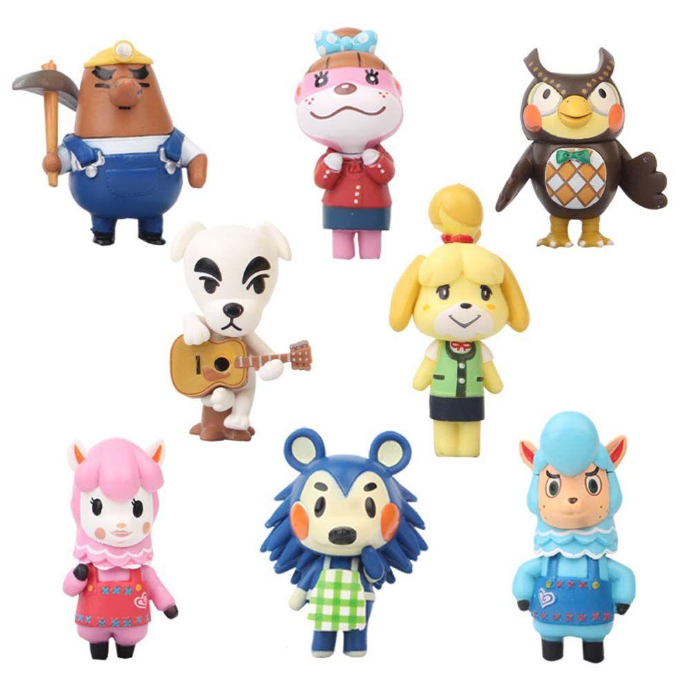 Lanfy Animal Crossing Action Figure 8pcs/set PVC Miniatur Ornamen Desktop Isabelle K.K Dekorasi Model Koleksi