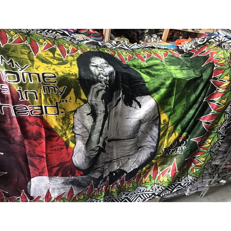 KAIN SARUNG PANTAI BALI MOTIF BOB MARLEY / KAIN PANTAI OLEH OLEH BALI