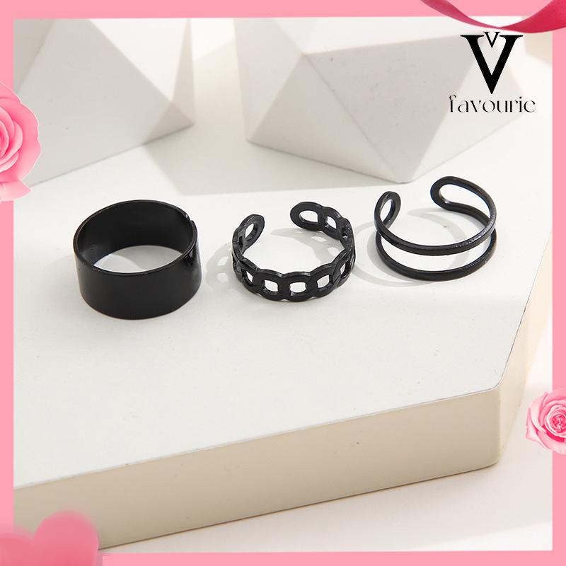 [COD]3 Pcs/set Korea Vintage Jari Cincin Set In Fashion Keren Punk Knuckle Cincin untuk Pria Wanita Hip Hop Perhiasan-FA