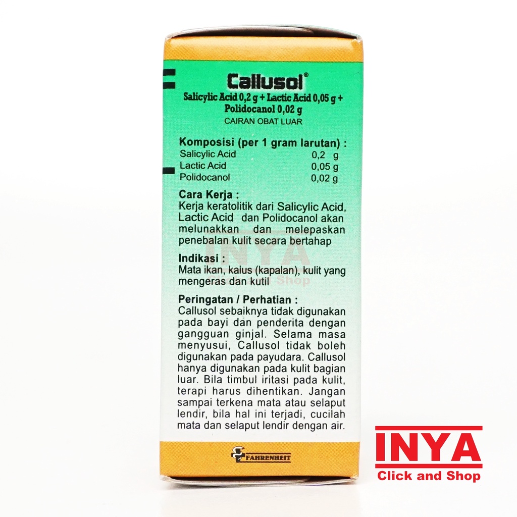 CALLUSOL 10ml - Obat Kulit - Kapalan - Kutil - Mata Ikan - Calluses - Wart