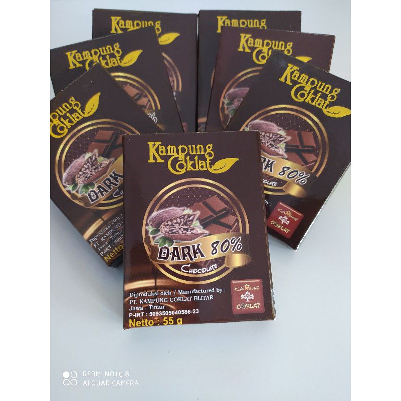 

Dark Chocolate 80% 55 gram PRODUKSI KAMPUNG COKLAT Blitar