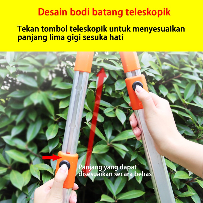 Gunting Pohon Dahan Ranting Taman Telescopic Gagang Panjang Tinggi Gunting Taman Gunting Dahan Tanaman Gunting Batang Pohon