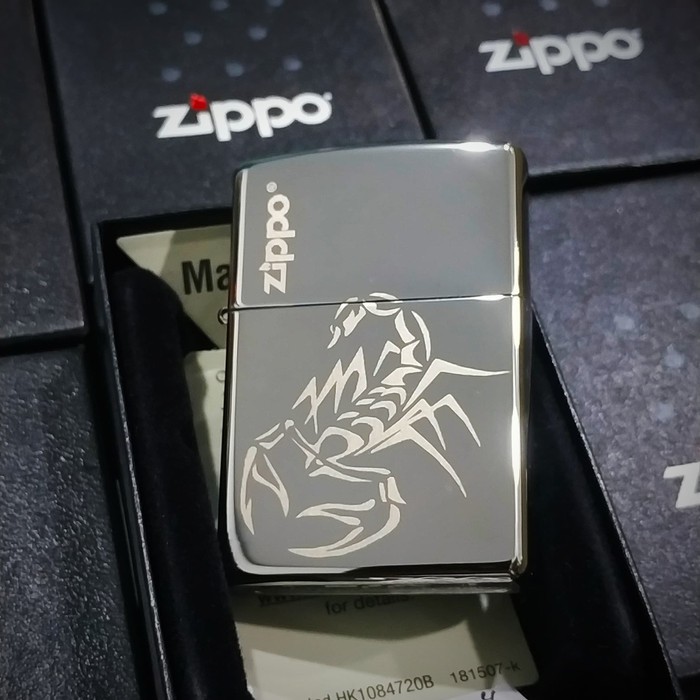 ZIPPO LIGHTER / MANCIS KOREK API ZIPPO ORIGINAL - SCORPION LASER ENGRV