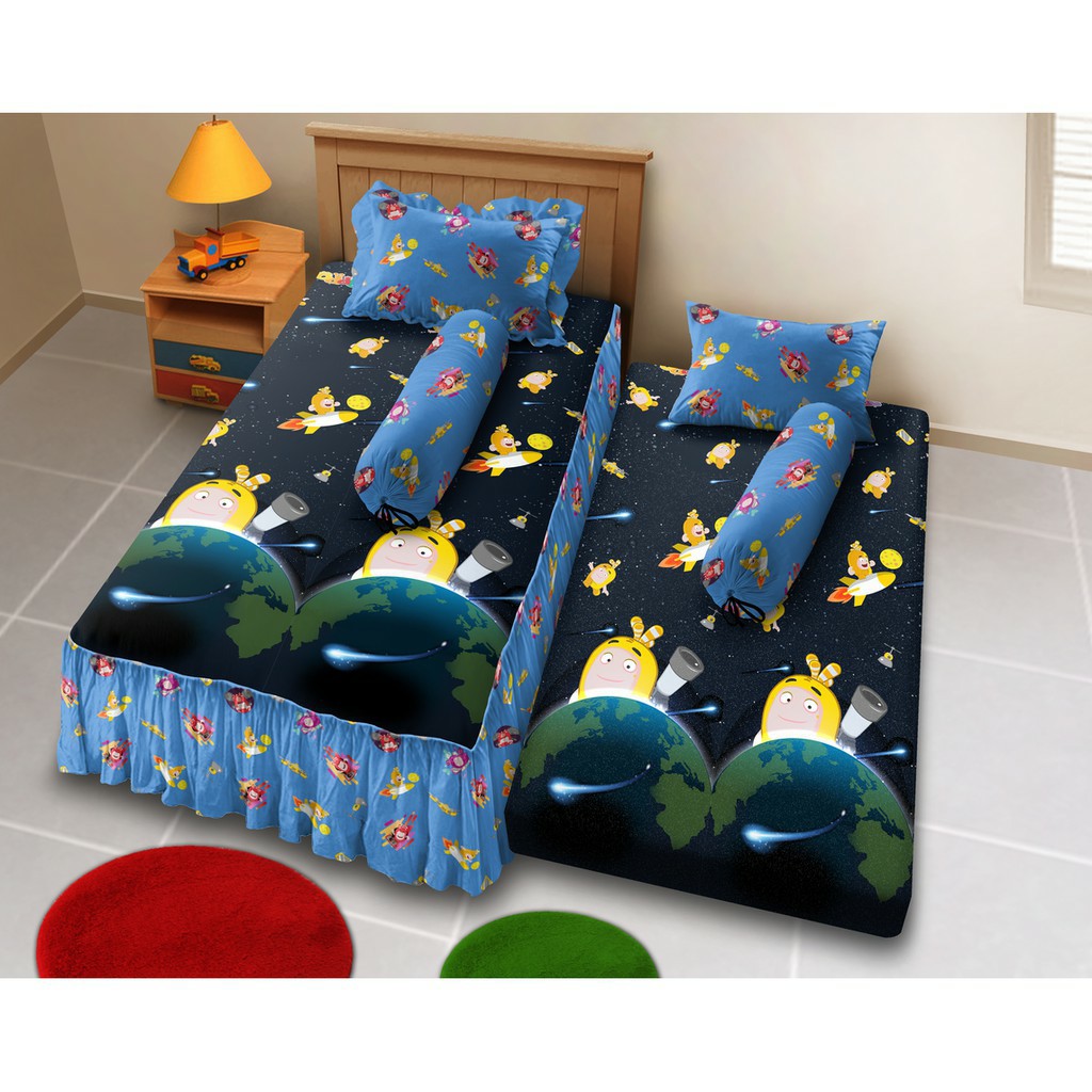 Murah Sprei Sorong Rumbai / flat (2 in 1) Kintakun Uk 120 Cute Night