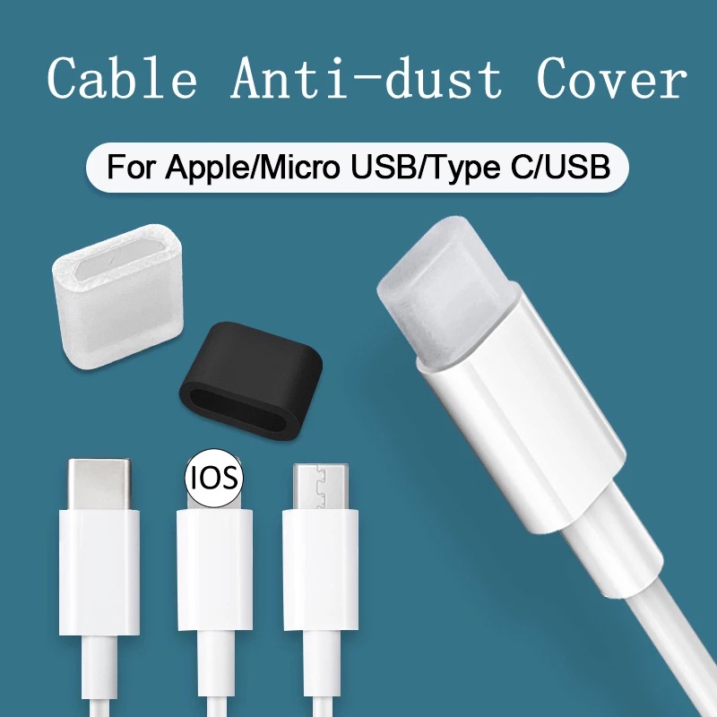 1 / 3Pcs Cover Pelindung Port Charger Micro USB / Type C Universal Anti Air / Debu Untuk IOS