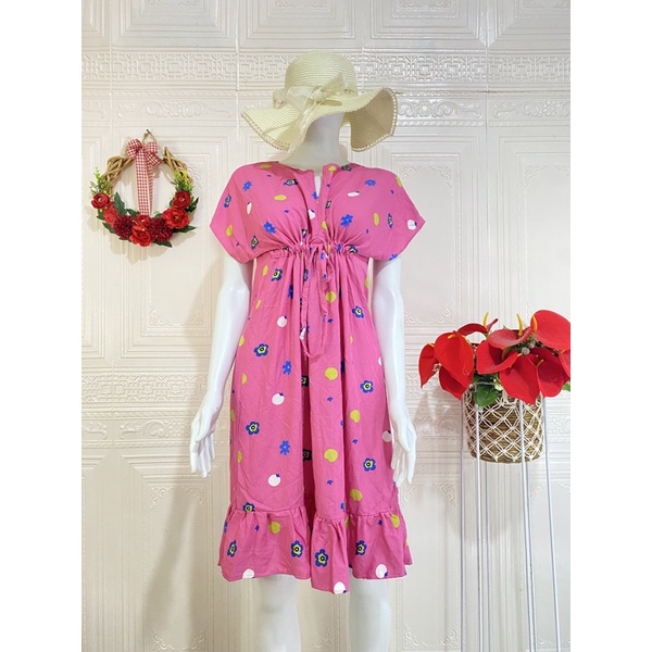 Daster ruffle serut / daster ruffle busui viral / daster serut rempel selutut-Maudy