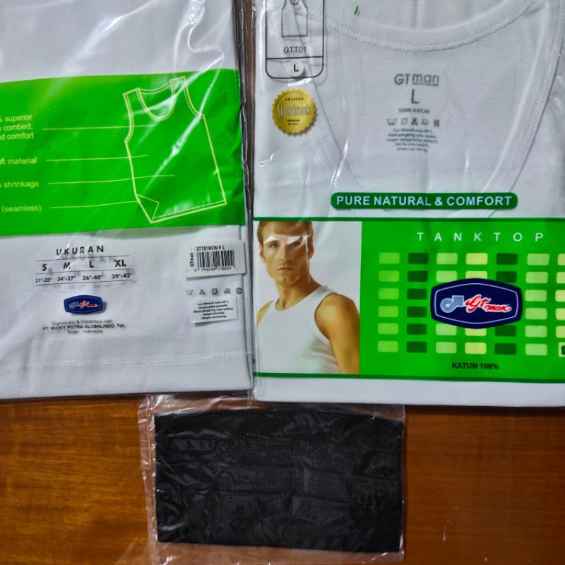 SINGLET GT MAN POLOS PROMO 2 PCS + MASKER 1 PCS GTT